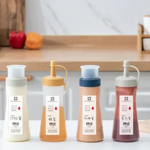 Hot sale 340Ml 450Ml 650Ml Creative Ldpe empty plastic sauce bottle ketchup jam squeeze bottle