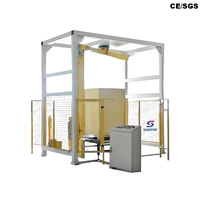 Machine d'emballage semi-automatique hors ligne à bras fixe, stable, sûre, silencieuse et fiable pour boîtes logistiques et film étirable