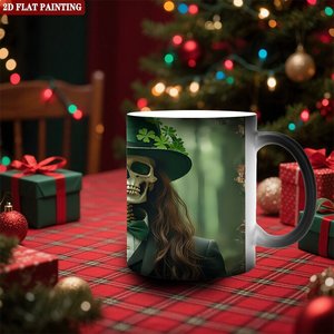 Sublimation Blank Mug 11oz Frosted Black <b>Ceramic</b> Heat Changing <b>Cup</b> - Product Image 2