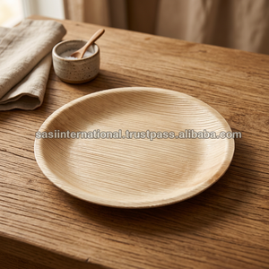 Plato Redondo Plano Desechable Ecológico de Hoja de Palma de 20 cm - Product Image 2