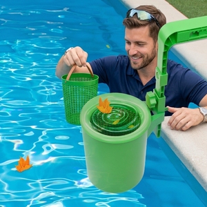 Skimmer de superficie flotante <span class=keywords><strong>para</strong></span> <span class=keywords><strong>piscina</strong></span>, montado en pared, con marco inflable, filtro y limpiador de hojas - Product Image 1