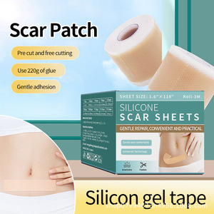 Gel cicatrisant au silicone pour cicatrices transfrontalières, crème cicatrisante pour peaux foncées en rouleau, ruban adhésif invisible et imperméable, patch de soin découpable - Product Image 2