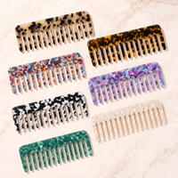 Peigne à dents larges en acétate de cellulose avec logo personnalisé Ume pour cheveux épais et bouclés, cadeau personnalisé, accessoires pour cheveux en gros