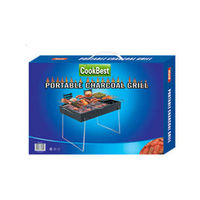 COOKBEST-Gril de barbecue coréen portable, grillades coréennes de haute stabilité, poêle à charbon pliable pour l'extérieur avec brosse