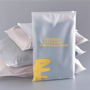 Wholesale Frosted Zipper <strong>Bags</strong> with High-End Tailored Logos <strong>Bulk</strong> Apparel Packaging Needs
