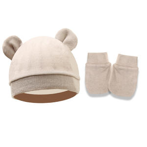 Ensemble 2 pièces bonnet uni et <span class=keywords><strong>gants</strong></span> anti-rayures avec oreilles <span class=keywords><strong>de</strong></span> <span class=keywords><strong>Mickey</strong></span> pour nouveau-né 0-3 mois – Chaud et transfrontalier - Product Image 6