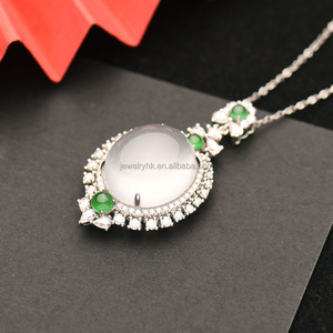 Collar con Colgante de Jadeíta Natural Clásico y Simple de Qingyabailu Feicui, Forma de Calabaza, Grado A, para Aniversario - Product Image 5