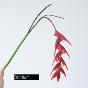 Décoration d'intérieur haut de gamme : Plante artificielle suspendue, longue tige en plastique souple, 9 fleurs de <span class=keywords><strong>paradis</strong></span> (Plumeria) et Phénix de feu - Product Image 6