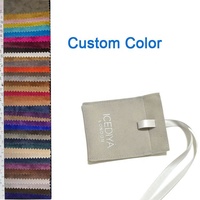 Pochette en microfibre pour bijoux, sac d'emballage pour collier, avec logo personnalisé imprimé