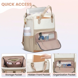 Sac à dos de voyage antivol personnalisé pour femmes, 15,6 pouces, poche RFID, résistant à l'eau, sac à dos pour ordinateur portable - Product Image 2