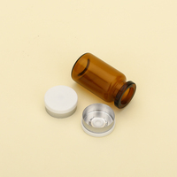 Flacon d'ampoule en verre avec bouchon en caoutchouc Bouchon en aluminium Flacon d'injection de pénicilline brun ambré