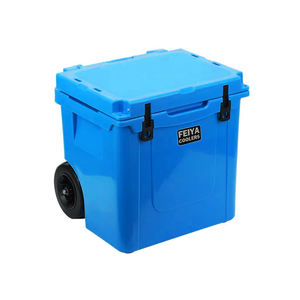 कस्टम 45 एल भारी शुल्क रोटोडोडेड थर्मल वाटरप्रूफ सौर पैनल पे आधुनिक आउटडोर कूलर बॉक्स पोर्टेबल समुद्र तट पहिया पिकनिक भोजन - Product Image 3