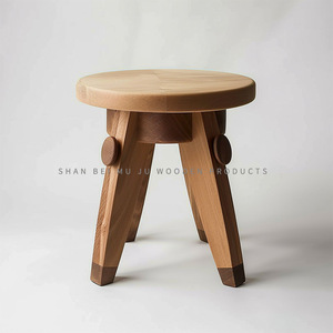 Shan Bei Mu Ju Wooden <b>Stool</b> Round Solid <b>Wood</b> Home Furniture Eco Friendly Design Adult Use - Product Image 5