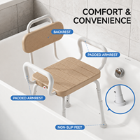 Chaise de douche avec accoudoirs et dossier amovibles