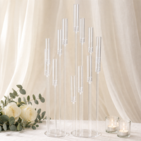 Candélabres de luxe pour mariage, hauts et longs, style vintage européen, à 7, 8, 9, 10 ou 5 bras, en acrylique, avec abat-jour, en promotion