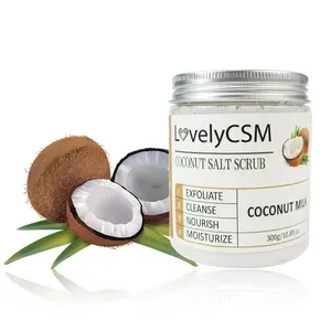 Wholesale 100% pure coconut milk scrub natural coconut milk scrub whitening organic body care exfoliating coconut body scrub