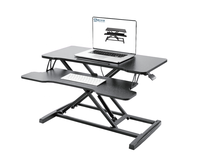 Bureau d'ordinateur portable ergonomique pliable de 32 pouces, réglable en hauteur en continu, idéal pour le travail debout, en bois, portable, vente chaude