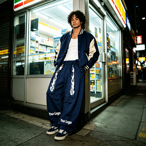 Pantalones Deportivos para Hombre con Estampado de Llamas, Cintura Elástica con Cordón, Corte Holgado Informal, Poliéster y Algodón, Ropa Urbana, Diseño con Logotipo Personalizado - Product Image 4