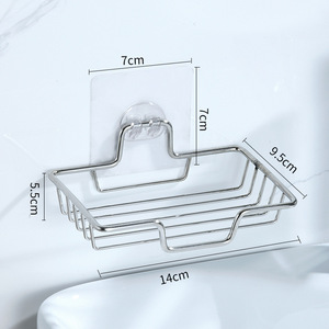 Portasapone da Parete in Acciaio Inox Senza Foratura, Multifunzionale con Drenaggio, Mensola per Casa - Product Image 2