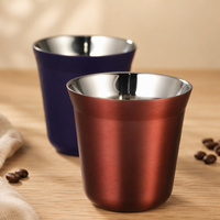 Tasses à expresso personnalisées à faible MOQ, extérieur coloré, avec commande d'échantillon pour les organisateurs d'événements, directement de l'usine d'origine