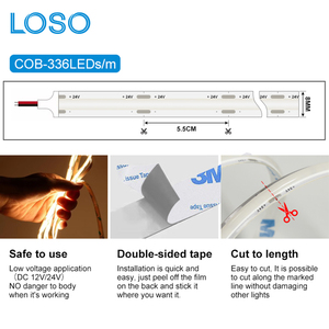 หลอดไฟแอลอีดีแบบปรับความสว่างสูงปรับความสว่างได้336 LED/m สีขาว RGB DC 12V 24V - Product Image 3