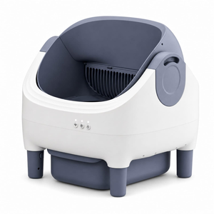 Top Seller Dual Safety Sensor Automatic Self-Cleaning <b>Cat</b> <b>Litter</b> Box Grey-White Plastic Trash Bags Included - Product Image 1
