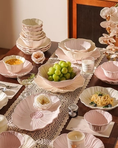 Juego de Vajilla de Cerámica, Plato para Uso Doméstico, Nuevo Modelo 2026, Pintura Mate <span class=keywords><strong>Rosa</strong></span>/Amarilla, Hecho a Mano, Regalo para Celebración de Bodas - Product Image 3