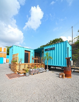 Maison conteneur hôtelière modulaire mobile prête à l'emploi 20HC, design moderne, maison préfabriquée en conteneur maritime pour extérieur