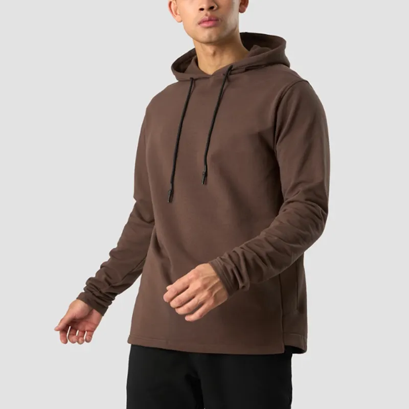 OEM Service Custom Logo Comfortable Fabric Gym Athletic Clothing Adjustable Hood Workout Hoodie with Side Pocket For Men