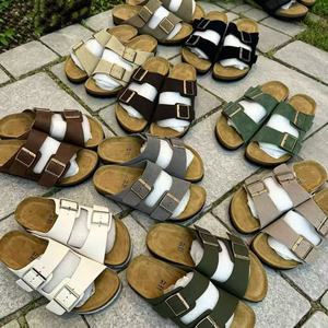 Sandales plates légères fermées pour femmes, style mules et sabots, Birkenstocks, en cuir véritable, daim de vache, semelle intérieure en liège et <span class=keywords><strong>EVA</strong></span>, pour l'extérieur, modèle <span class=keywords><strong>Arizona</strong></span> - Product Image 3