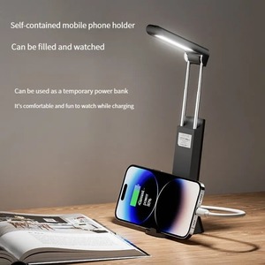 Multifunctional 4-in-1 LED Desktop Rechargeable Detachable Flashlight Table <b>Lamp</b> Touch Dimmer Cell Phone <b>Holder</b> Reading Light - Product Image 2