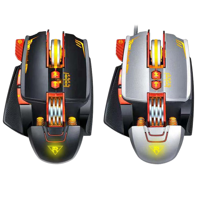 Gaming PC LED Custom Mouse with 8 Buttons RGB Mechanical Mouse with Programmable Button Cable