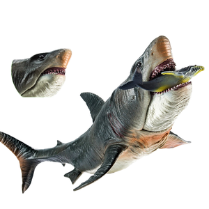 Tiburón Tigre grande transfronterizo <span class=keywords><strong>Megalodon</strong></span> MODELO DE Animal marino simulado juguete de adorno de plástico suave para temática congelada submarina - Product Image 6