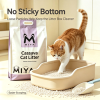 Litière pour chat en manioc super absorbante, agglomération ferme, faible poussière, excellente gestion des odeurs, nettoyage facile, litière pour chat à base de plantes