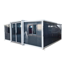 Maison conteneur pliable et extensible de 20 pieds, structure en acier, panneaux sandwich, étanche, isolée, villa multi-chambres, cabane préfabriquée