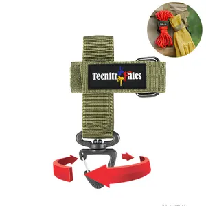 Custom 2d Pvc Rubber Tags Leger Groene Versnelling Keeper Tactische Riem Clip Sleutel Molle Gesp Nylon Webbing Handschoenhouder Riem