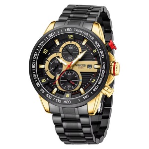 Drioshipping 2606 Montres de luxe personnalisées à bracelet de 22mm en acier inoxydable pour hommes Montres étanches à quartz avec grand cadran en alliage - Product Image 1