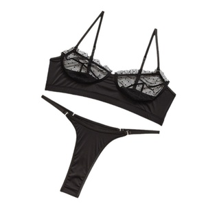Set di Bralette con rifiniture in pizzo delicato con <span class=keywords><strong>perizoma</strong></span>-Set reggiseno Sexy da donna Lingerie di pizzo Sexy - Product Image 5