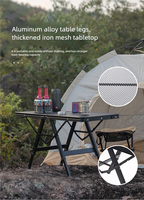 Table de camping pliable en alliage d'aluminium, légère, pour pique-nique, voyage en plein air, plage, design compact, vente en gros