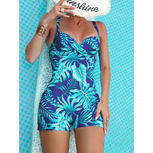 Maillot de bain une pièce imprimé 2025 pour femmes, tankini d'été, maillot de bain push-up, combinaison courte, vêtements de plage, maillot de bain dos nu - Product Image 2