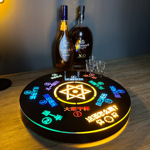 Plataforma giratoria iluminada con LED, luz de siete colores, acrílico, para fiestas, bares KTV, juegos de mesa - Product Image 3