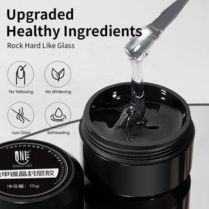 R S kuku berkilau tinggi cermin non-lap tahan lama bebas kristal bening Gel lapisan atas mengkilap dengan Logo Anda - Product Image 5