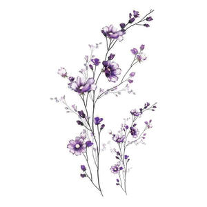 <span class=keywords><strong>Aquarelle</strong></span> Lavande Fleur Tatouages Temporaires Pour Femmes Corps Art Bras Faux Flore Adultes <span class=keywords><strong>Tatouage</strong></span> Autocollant - Product Image 6