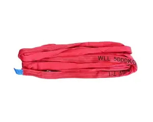 SUOLI chinesischer Lieferant 5 Tonnen langlebige sichere flexible Polyester-Rot-Lifting-Rundschlinge