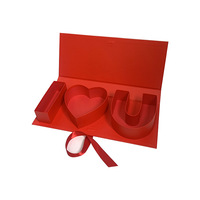 Nouveau Style « Je t'aime » – Boîte Cadeau Florale Rectangulaire Simple avec Lettres pour la Saint-Valentin