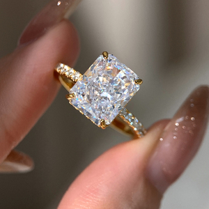 8A ice cut zircon <b>Brass</b> Trendy <b>Rings</b> for Women Party Wedding Gift 18K Gold & Rhodium Plated - Product Image 1