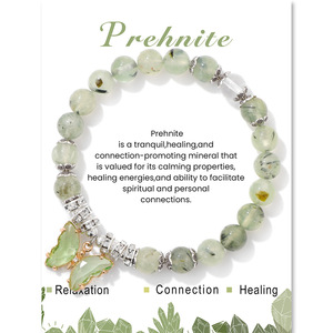 Braccialetti Yoga con Perline di Agata <span class=keywords><strong>Naturale</strong></span>, Giada, Ametista e <span class=keywords><strong>Turchese</strong></span>, Design alla Moda, <span class=keywords><strong>Bracciale</strong></span> con Charm a Farfalla in Cristallo Lucido per Energia Curativa - Product Image 5