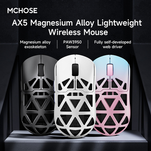 Mchose ax5v2 hợp kim magiê không dây trò chơi Chuột eSports Ba chế độ paw3950 chiến binh Đen - Product Image 2