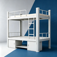 Lit superposé en acier durable et économique, design simple, cadre de lit en métal pour dortoirs de travailleurs, auberges d'étudiants, vente en gros