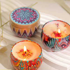 Vela de aceite de fragancia perfumada de cera de soja aromática redonda de lujo, tarros de Pilar, velas, tarros de cera, velas perfumadas - Product Image 2